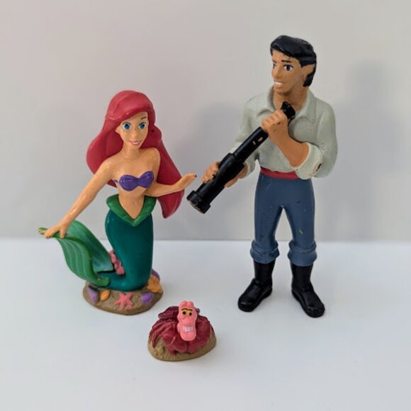 Disney Little Mermaid Ariel Prince Eric and Sebastian PVC Figures Bundle Lot - Picture 1 of 3